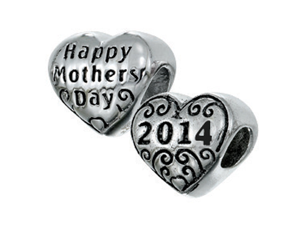 Zable™ Sterling Silver Happy Mothers Day 2014 Bead / Charm