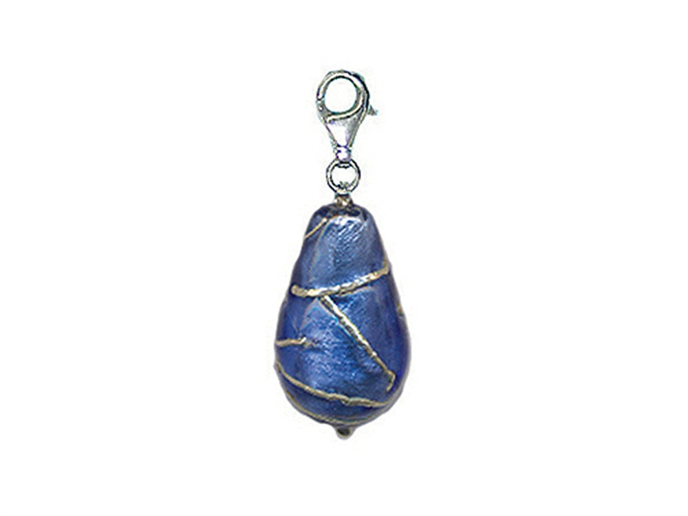 Zable™ Blue Drop with Silver Accents with Clip Bead / Charm