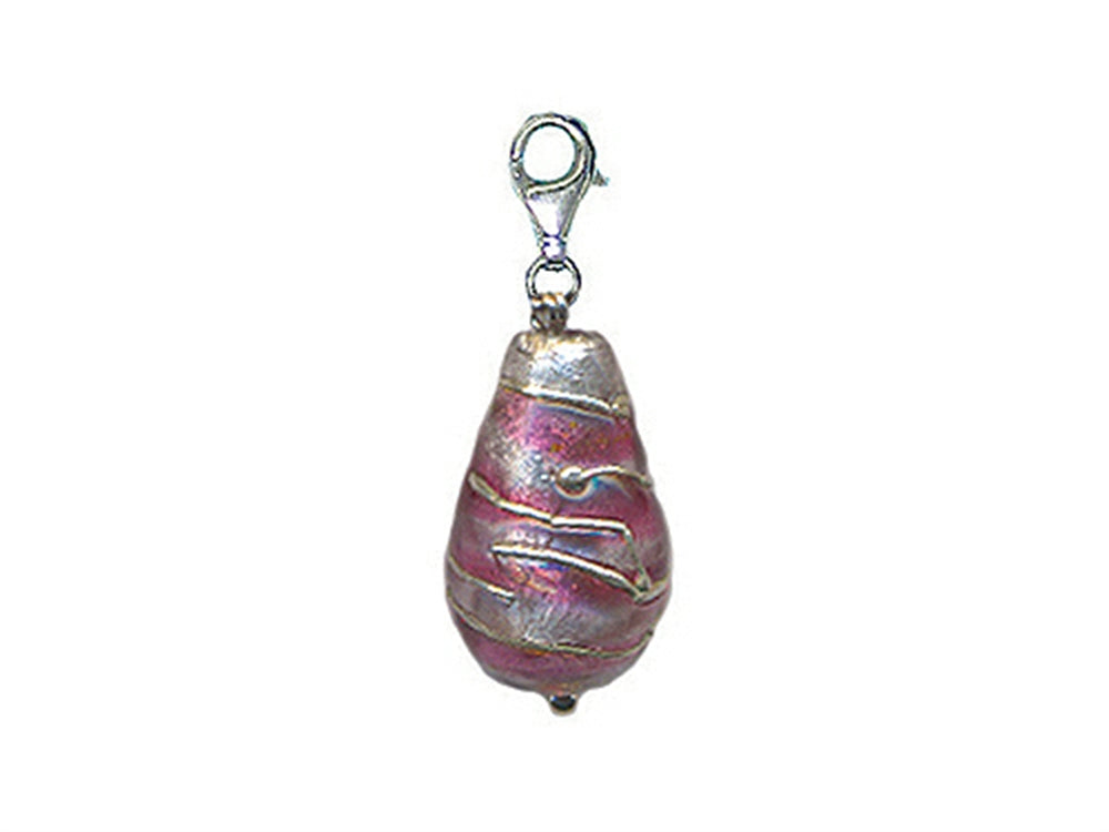 Zable™ Pink Drop with Silver Accents with Clip Bead / Charm