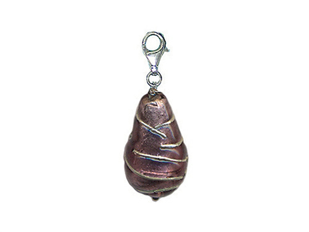 Zable™ Purple Drop with Silver Accents with Clip Bead / Charm