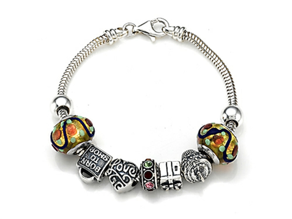 Zable™ Sterling Silver Birthday Theme Bracelet with 7 Beads