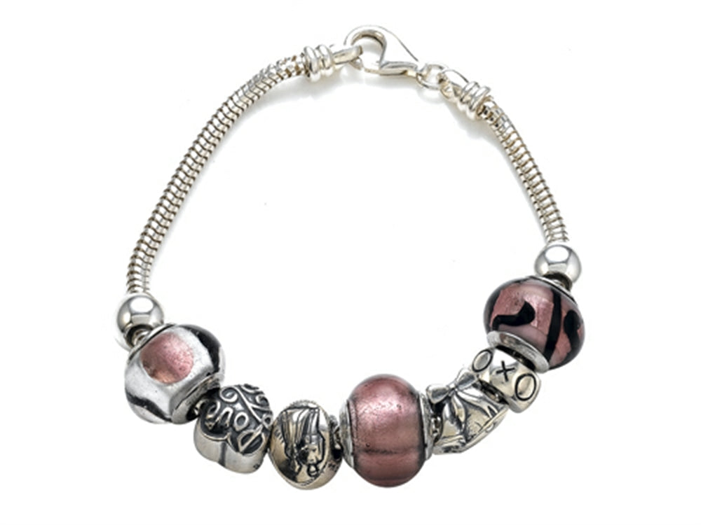 Zable™ Sterling Silver Bridal Theme Bracelet with 7 Beads