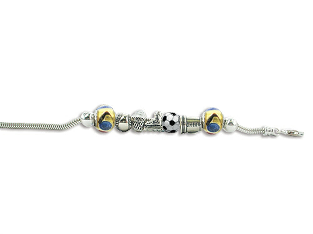 Zable™ Sterling Silver Sports Theme Bracelet with 7 Beads