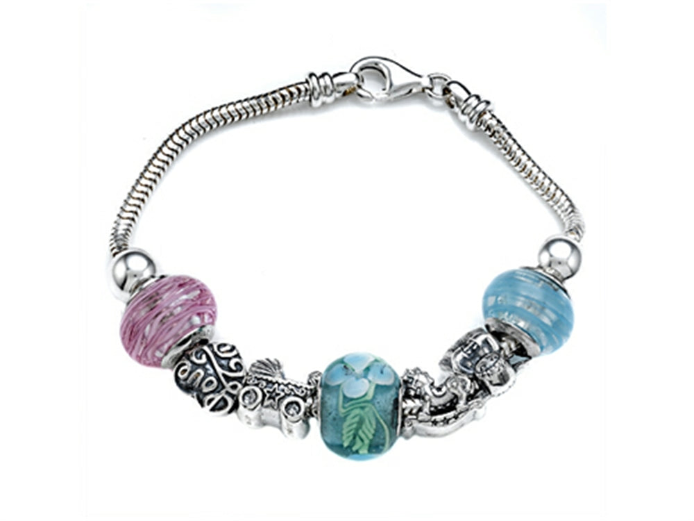 Zable™ Sterling Silver Baby Shower Theme Bracelet with 7 Beads