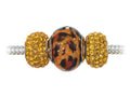 Zable™ Sterling Silver Leopard Print Trio Bead Set (Bracelet not included)