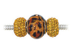 Zable™ Sterling Silver Leopard Print Trio Bead Set (Bracelet not included)