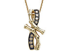 Carlo Viani® Smokey Quartz Bamboo Pendant Necklace