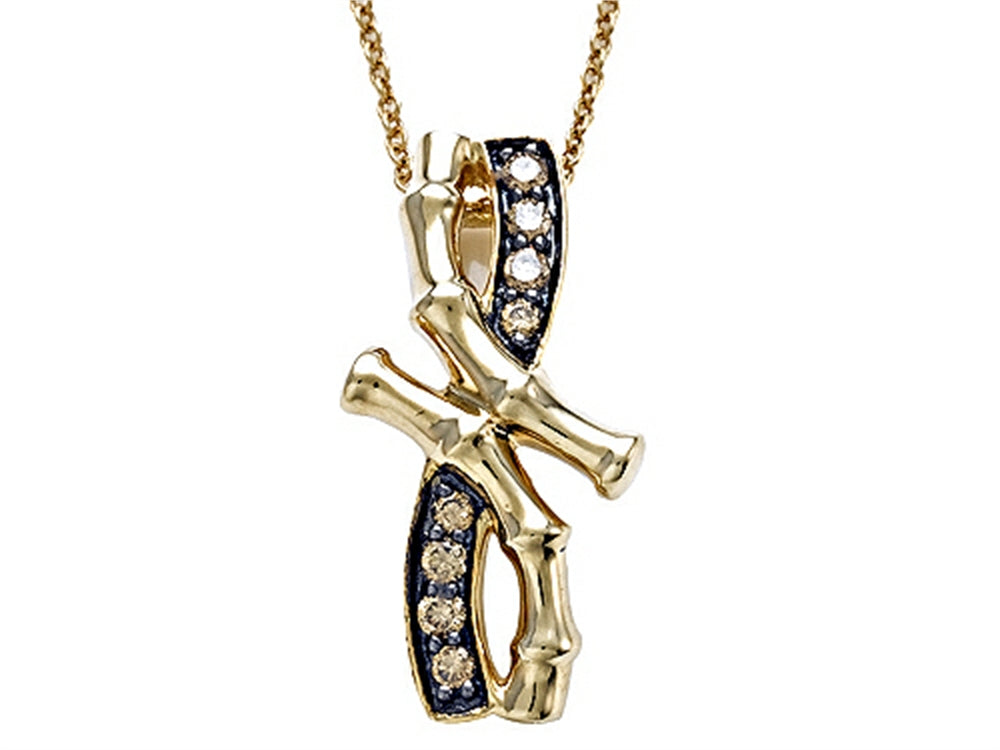 Carlo Viani® Smokey Quartz Bamboo Pendant Necklace