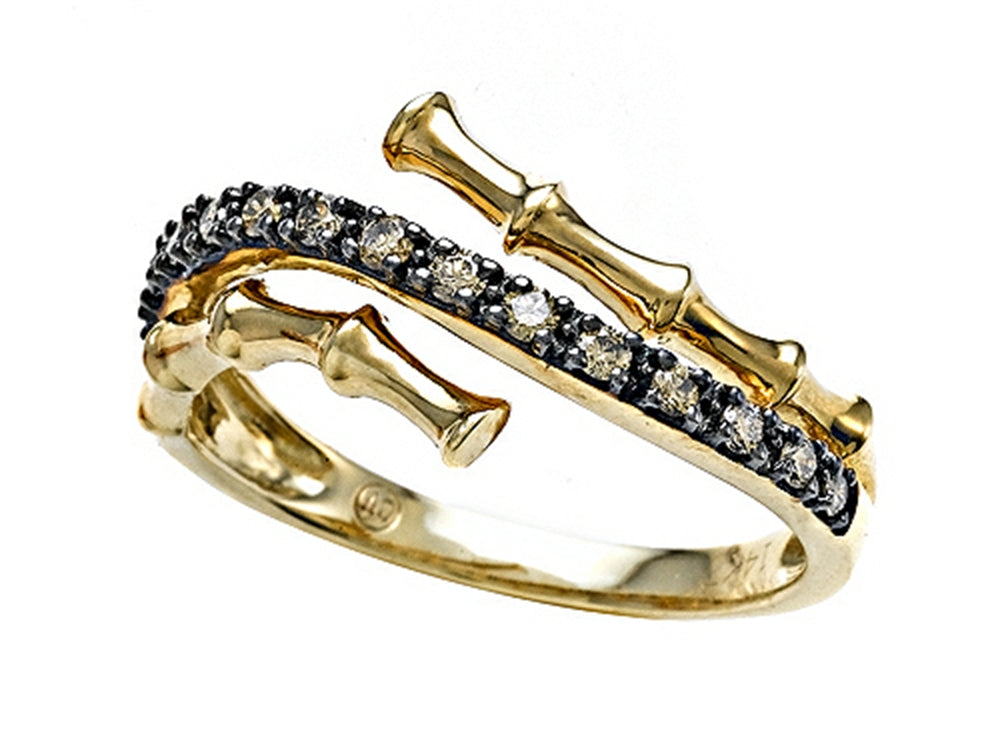Carlo Viani® Smokey Quartz Bamboo Ring