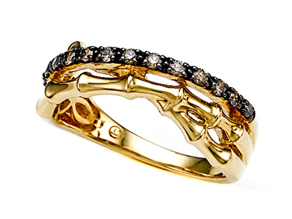 Carlo Viani® Smokey Quartz Bamboo Ring