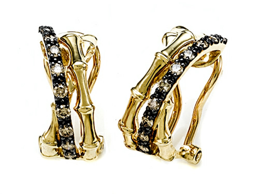 Carlo Viani® Smoky Quartz Bamboo Earrings