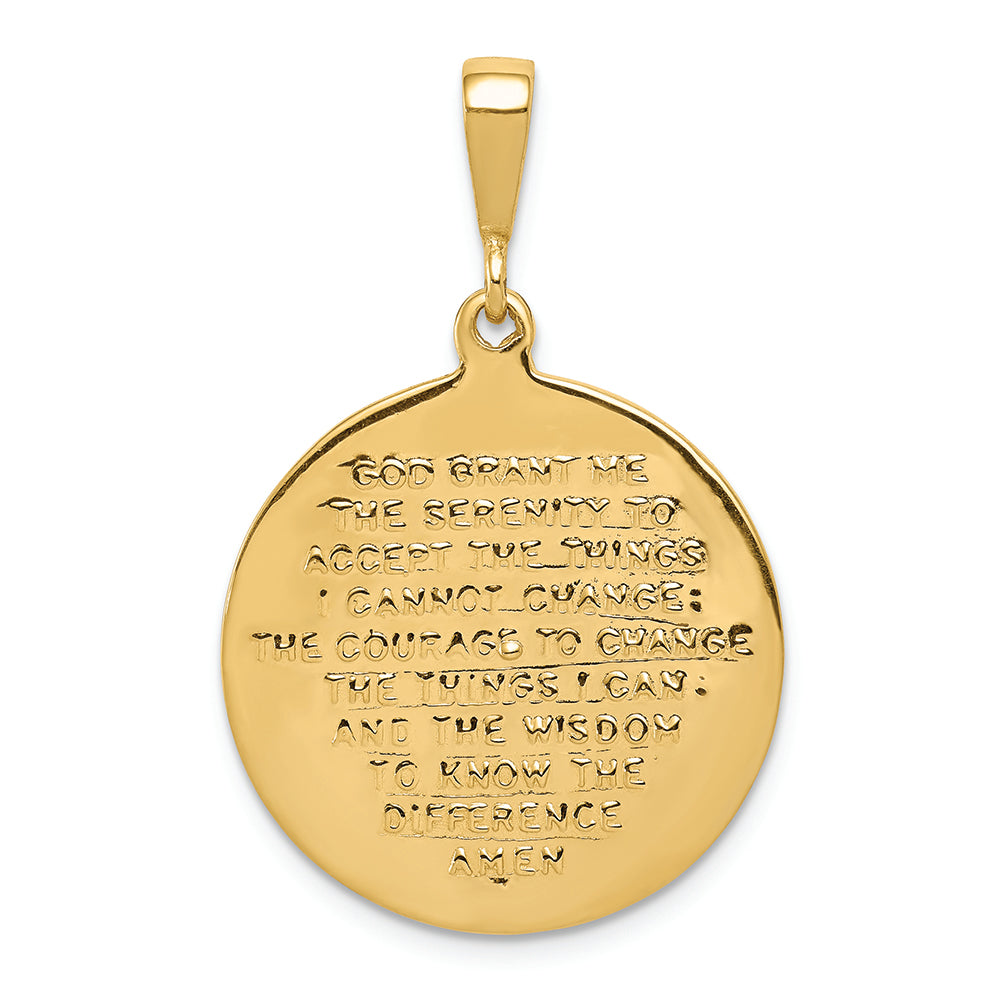FJC Finejewelers 14k Yellow Gold Praying Hands Serenity Prayer Charm