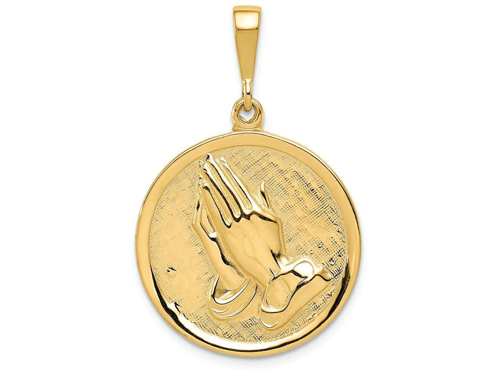 FJC Finejewelers 14k Yellow Gold Praying Hands Serenity Prayer Charm