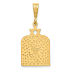 FJC Finejewelers 14k Yellow Gold Polished Ten Commandment Tablets with Star Of David Charm