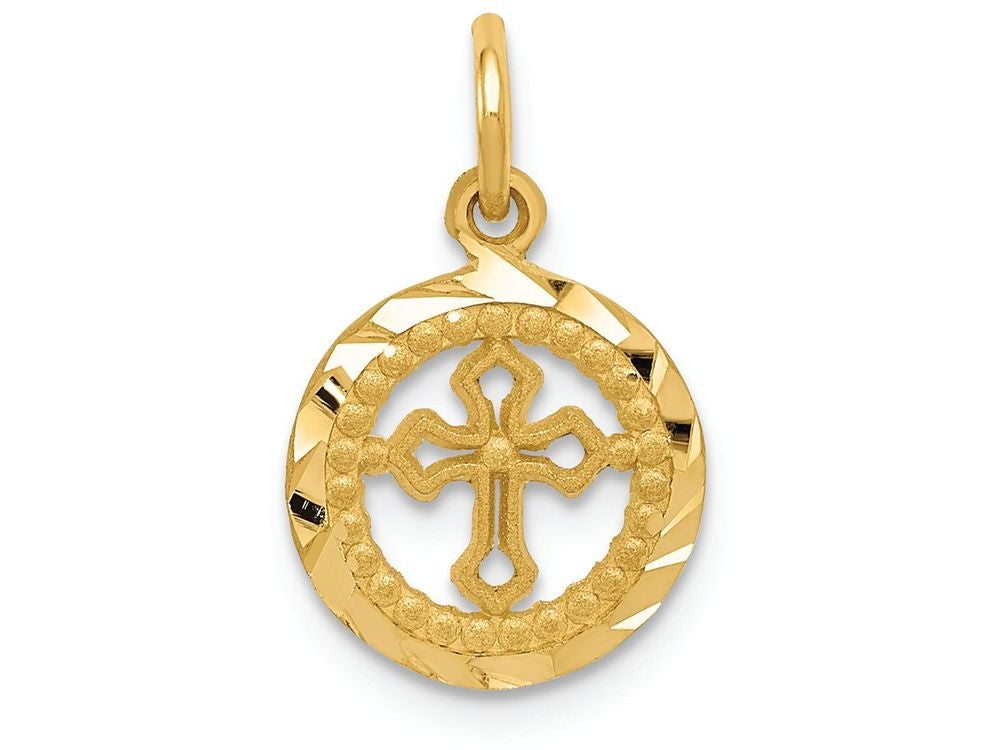 FJC Finejewelers 14k Yellow Gold Eternal Life Cross Charm