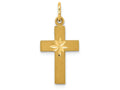 FJC Finejewelers 14k Yellow Gold Small Bright Cut Cross Charm
