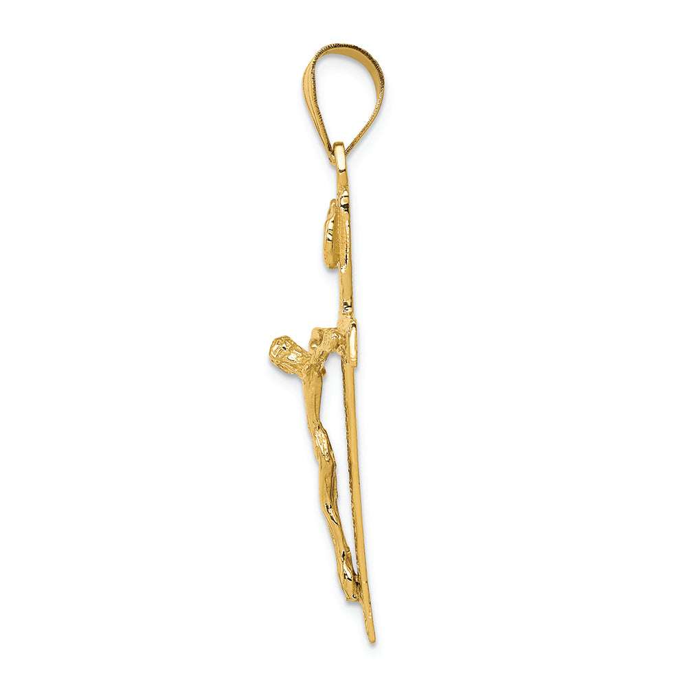 FJC Finejewelers 14k Yellow Gold Inri Crucifix Charm