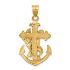 FJC Finejewelers 14k Yellow Gold Mariners Cross with Eagle Charm