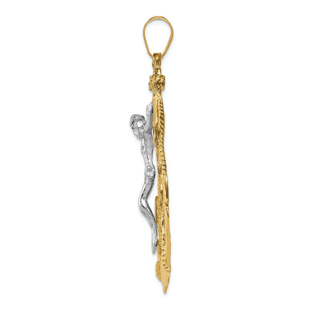 FJC Finejewelers 14k Two-tone Gold Mariner's Crucifix Charm