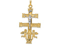 FJC Finejewelers 14k Two-tone Gold Cara Vaca Crucifix Charm