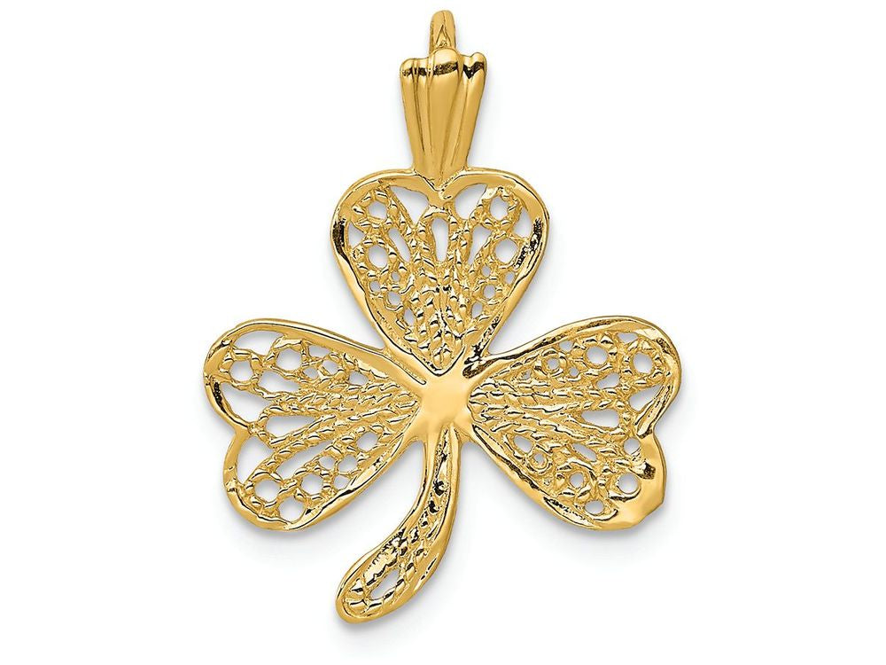 FJC Finejewelers 14k Yellow Gold Filigree Shamrock Charm