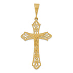FJC Finejewelers 14k Yellow Gold Satin Bright Cut Crucifix Charm