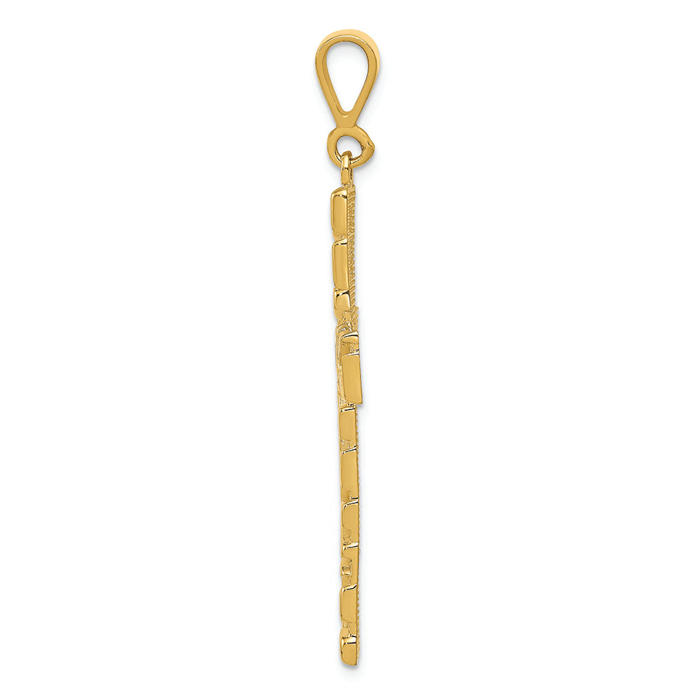 FJC Finejewelers 14k Yellow Gold Nugget Style Cross Charm