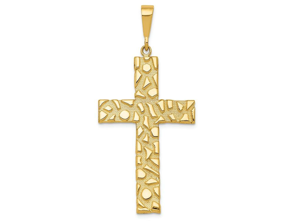 FJC Finejewelers 14k Yellow Gold Nugget Style Cross Charm