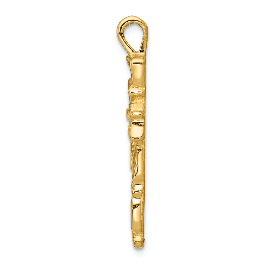 FJC Finejewelers 14k Yellow Gold Nugget Cross Charm
