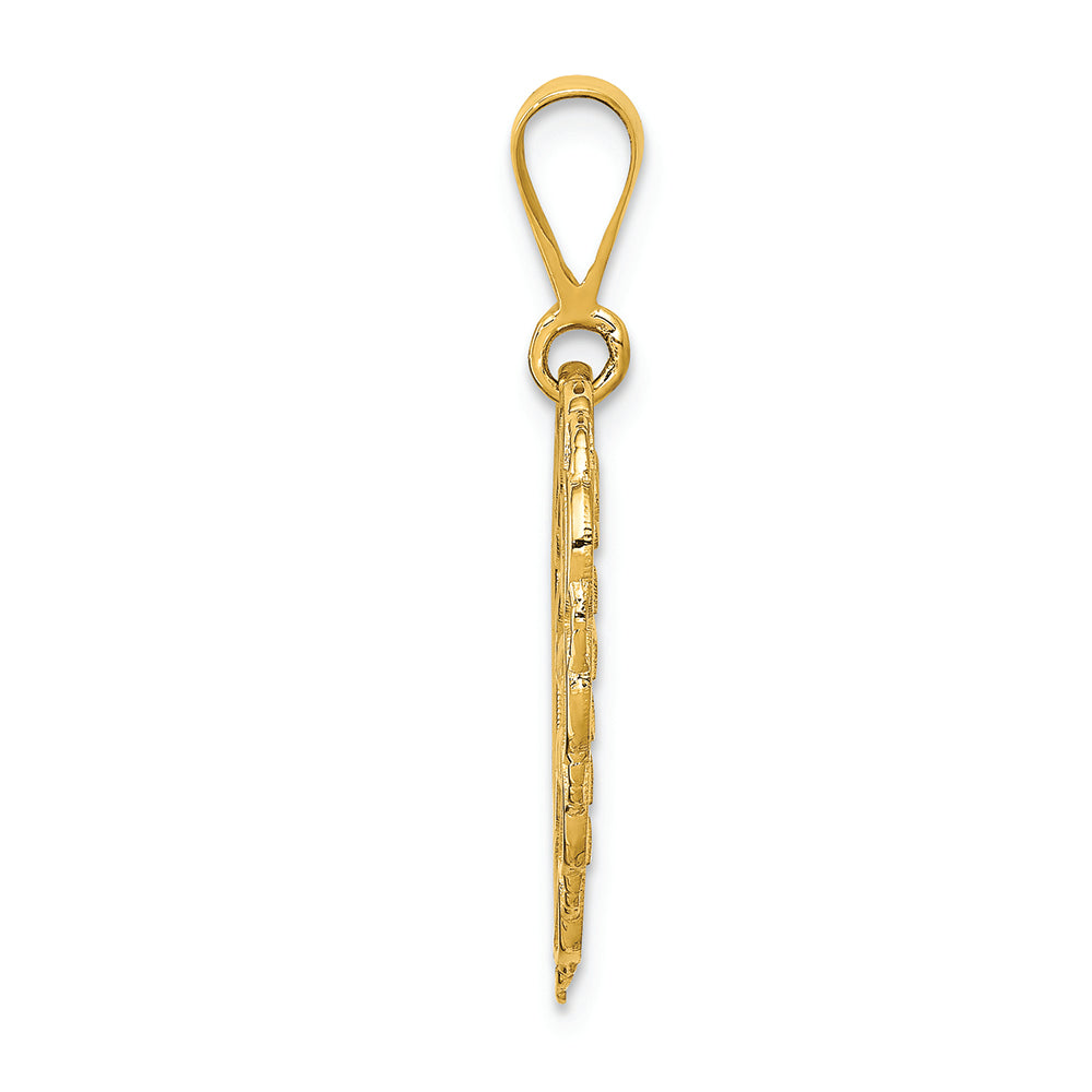 FJC Finejewelers 14k Yellow Gold Reversible I Love You Heart Charm