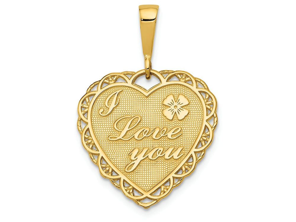 FJC Finejewelers 14k Yellow Gold Reversible I Love You Heart Charm