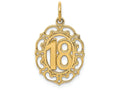 FJC Finejewelers 14k Yellow Gold #18 Oval Charm