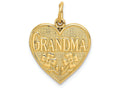 FJC Finejewelers 14k Yellow Gold Grandma Heart Charm