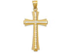 FJC Finejewelers 14k Yellow Gold Bright Cut Satin Cross Charm