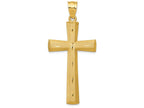 FJC Finejewelers 14k Yellow Gold Satin Diamond -cut Cross Charm
