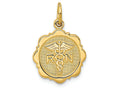 FJC Finejewelers 14k Yellow Gold Registered Nurse Disc Charm