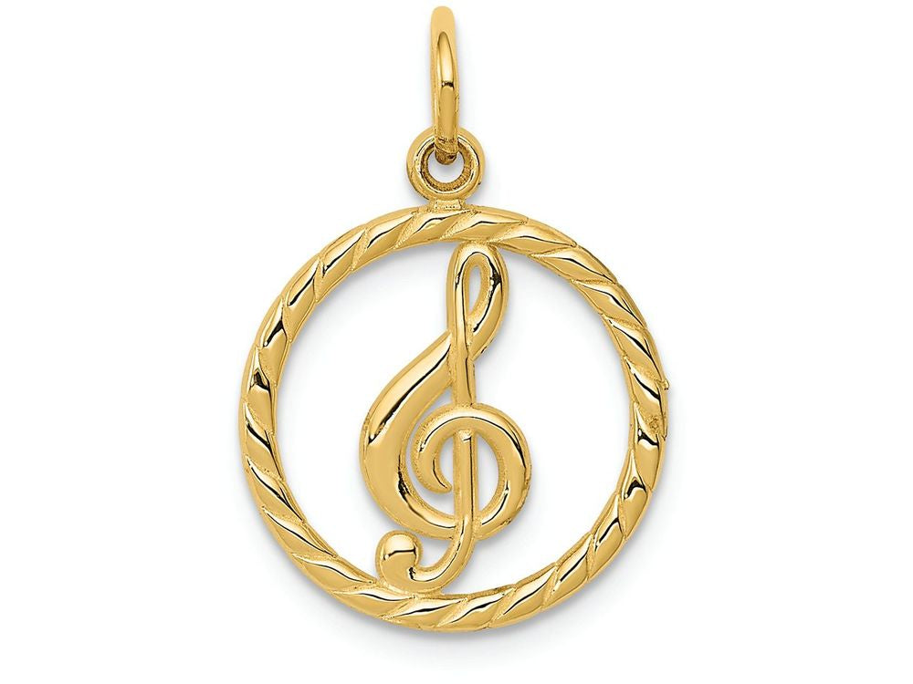 FJC Finejewelers 14k Yellow Gold Treble Clef Charm
