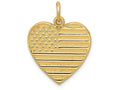 FJC Finejewelers 14k Yellow Gold Flag Heart Charm