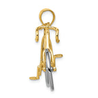 FJC Finejewelers 14k Large Two-tone 3d Bicycle Charm