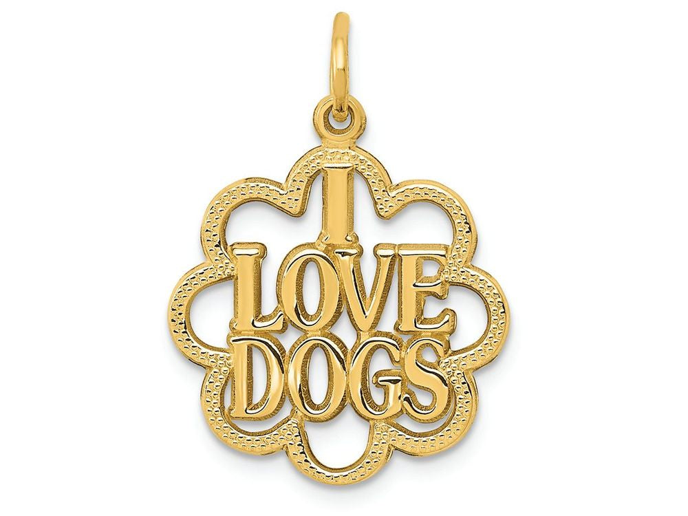 FJC Finejewelers 14k Yellow Gold I Love Dogs Charm