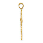 FJC Finejewelers 14k Yellow Gold Satin Bright Cut Cross Charm