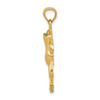 FJC Finejewelers 14k Yellow Gold Frog with Enameled Eyes Charm