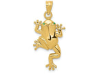 FJC Finejewelers 14k Yellow Gold Frog with Enameled Eyes Charm