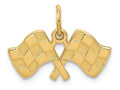 FJC Finejewelers 14k Yellow Gold Racing Flags Charm