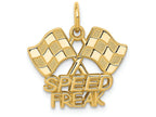 FJC Finejewelers 14k Yellow Gold Racing Flags with Speed Freak Charm