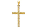 FJC Finejewelers 14k Yellow Gold Satin Bright Cut Cross Charm