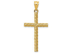 FJC Finejewelers 14k Yellow Gold Satin Bright Cut Cross Charm