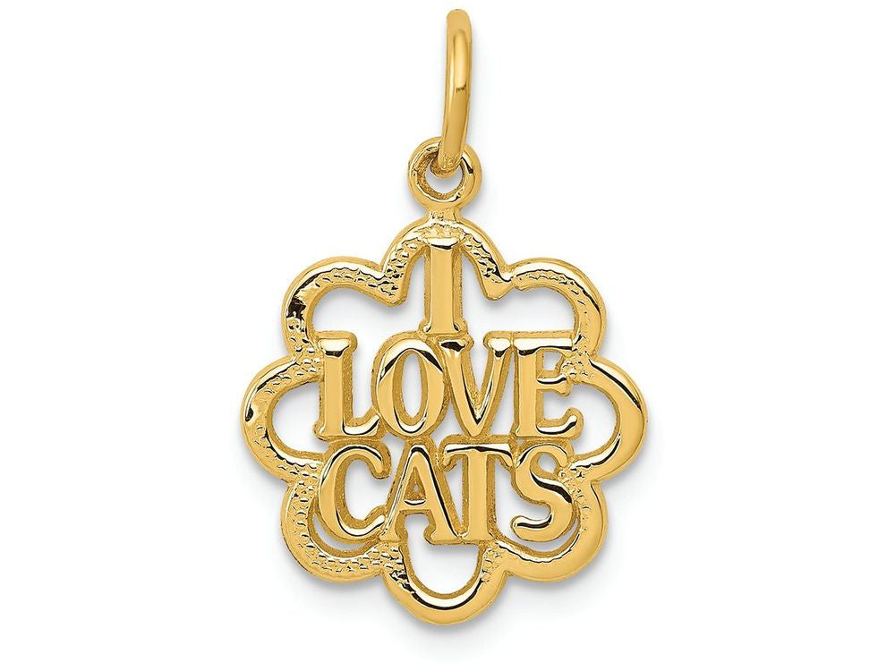 FJC Finejewelers 14k Yellow Gold I Love Cats Charm