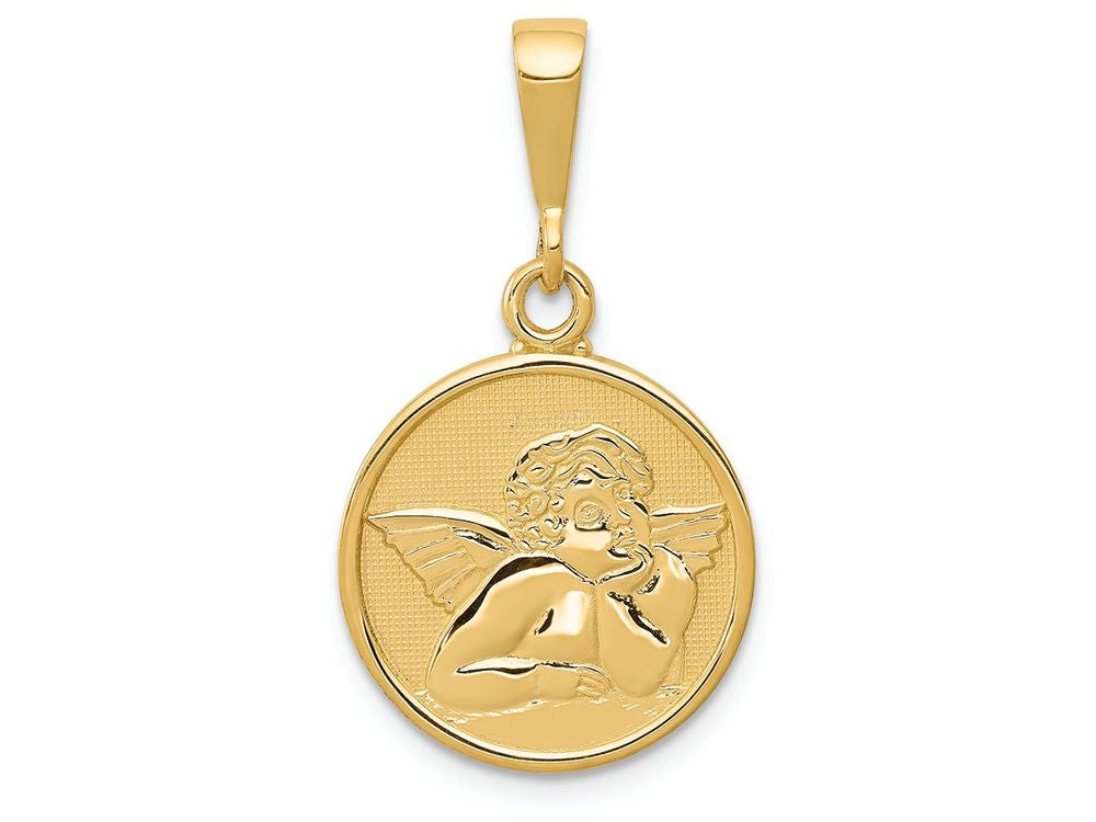 FJC Finejewelers 14k Yellow Gold Polished Satin Raphael Angel Charm
