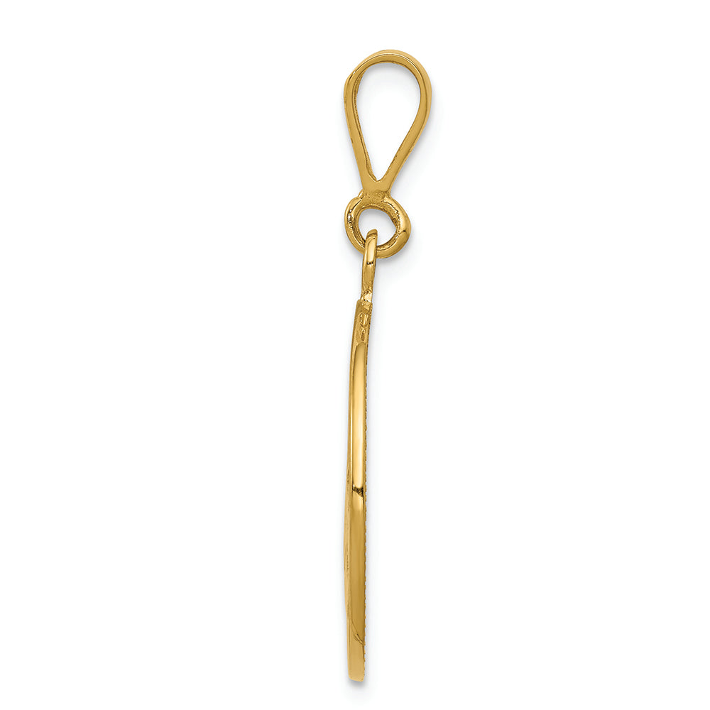 FJC Finejewelers 14k Yellow Gold Polished Satin Angel Charm